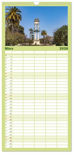 Produktbild: Familienplaner 2026 - Andalusien - Sevilla mit 5 Spalten (Wandkalender, 21 x 45 cm) CALVENDO