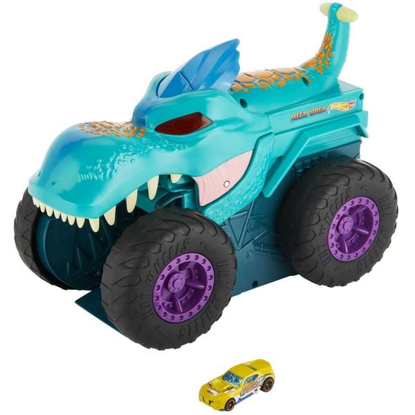 Produktbild: Hot Wheels Monster Trucks autofressender Mega-Wrex, inkl. 1 Spielzeugauto