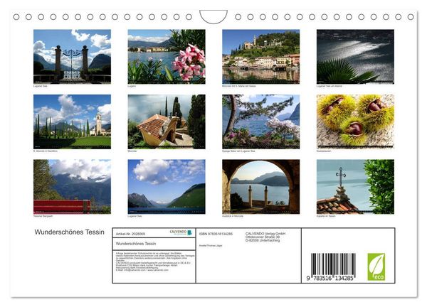 Produktbild: Wundersch&ouml;nes Tessin (Wandkalender 2026 DIN A4 quer), CALVENDO Monatskalender