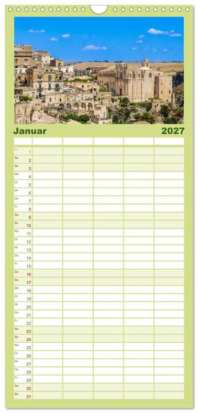 Produktbild: Familienplaner 2027 - Matera - Die Stadt der Sassi mit 5 Spalten (Wandkalender, 21 x 45 cm) CALVENDO