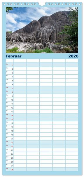 Produktbild: Familienplaner 2026 - Seychellen - Trauminseln im Indischen Ozean mit 5 Spalten (Wandkalender, 21 x 45 cm) CALVENDO