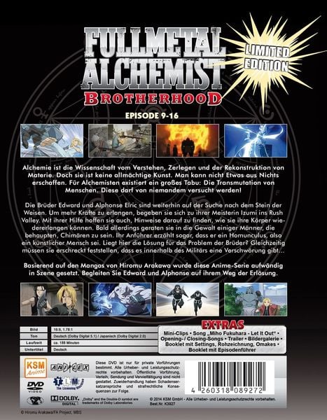 Produktbild: Fullmetal Alchemist - Brotherhood Vol. 2/Episode 9-16 [LE] [2 DVDs]