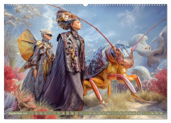 Produktbild: Insektenplanet - Surrealer Science-Fiction (Wandkalender 2026 DIN A2 quer), CALVENDO Monatskalender