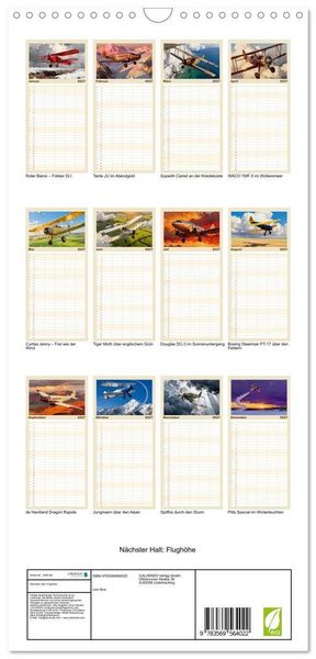 Produktbild: Familienplaner 2027 - N&auml;chster Halt: Flugh&ouml;he mit 5 Spalten (Wandkalender, 21 x 45 cm) CALVENDO
