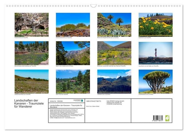 Produktbild: Landschaften der Kanaren - Traumziele f&uuml;r Wanderer (Wandkalender 2026 DIN A2 quer), CALVENDO Monatskalender