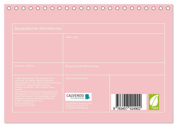 Produktbild: Bezaubernde Mohnblumen (Tischkalender 2026 DIN A5 quer), CALVENDO Monatskalender