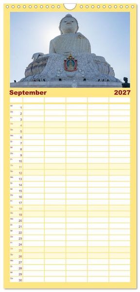 Produktbild: Familienplaner 2027 - Thailand - Die Sch&ouml;nheit Asiens mit 5 Spalten (Wandkalender, 21 x 45 cm) CALVENDO