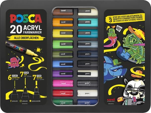 Produktbild: uni-ball Marker uni POSCA Etui Graffiti 20er Set
