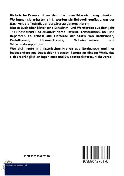 Produktbild: Historische Werft- und Schwimmkrane und Schwimmkranpontons