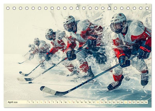 Produktbild: Eishockey - tolle Momente (Tischkalender 2026 DIN A5 quer), CALVENDO Monatskalender