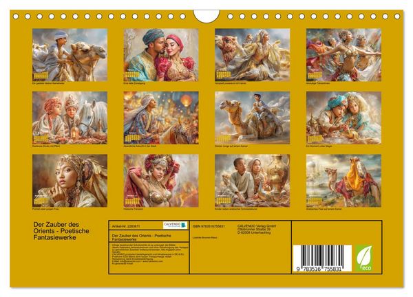 Produktbild: Der Zauber des Orients - Poetische Fantasiewerke (Wandkalender 2027 DIN A4 quer), CALVENDO Monatskalender
