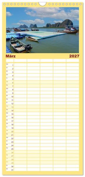 Produktbild: Familienplaner 2027 - Thailand - Die Sch&ouml;nheit Asiens mit 5 Spalten (Wandkalender, 21 x 45 cm) CALVENDO