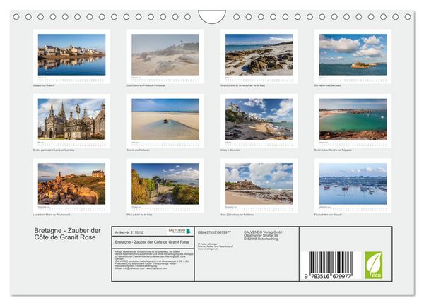 Produktbild: Bretagne - Zauber der C&ocirc;te de Granit Rose (Wandkalender 2026 DIN A4 quer), CALVENDO Monatskalender
