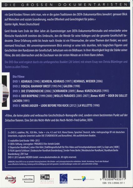 Produktbild: Gerd Kroske - Zeitzust&auml;nde Filme 1990-2012