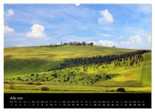 Produktbild: Tuscany (High Quality Premium Wall Calendar 2026 DIN A2 landscape),CALVENDO 12 Month Wall Calendar