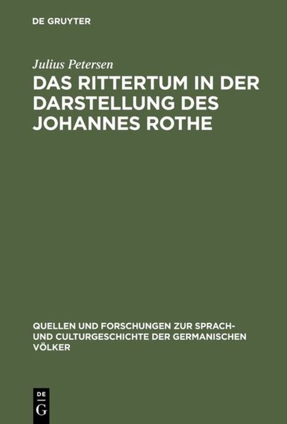 Produktbild: Das Rittertum in der Darstellung des Johannes Rothe
