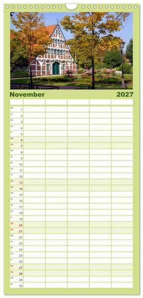 Produktbild: Familienplaner 2027 - Wundersch&ouml;nes "Altes Land" mit 5 Spalten (Wandkalender, 21 x 45 cm) CALVENDO