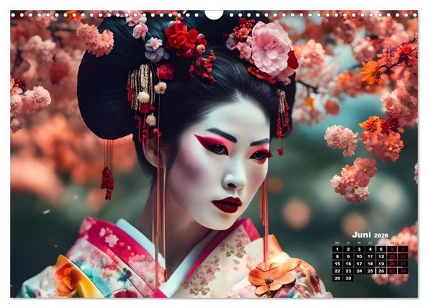 Produktbild: Geishas Portraits von japanischen Gastgeberinnen inspiriert (Wandkalender 2026 DIN A3 quer), CALVENDO Monatskalender