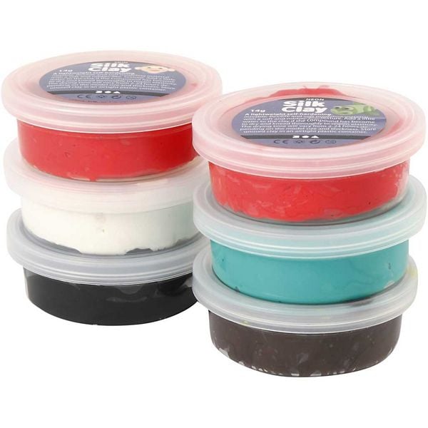 Produktbild: Creativ Company Silk Clay&reg;, Weihnachtsfarben, 6x14 g