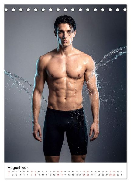 Produktbild: Im Bann des Wassers - Athletische &Auml;sthetik m&auml;nnlicher Schwimmer (Tischkalender 2027 DIN A5 hoch), CALVENDO Monatskalender
