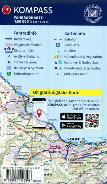 Produktbild: KOMPASS Fahrradkarte 3211 Rhein-Kreis Neuss, Kreis Viersen, D&uuml;sseldorf 1:50.000