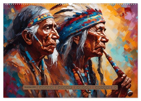 Produktbild: Amerikanische Ureinwohner - Bilder von Geschichten inspiriert (Wandkalender 2026 DIN A2 quer), CALVENDO Monatskalender