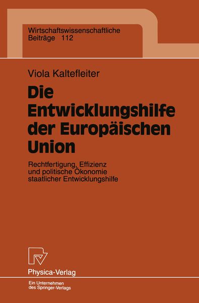 Produktbild: Die Entwicklungshilfe der Europ&auml;ischen Union