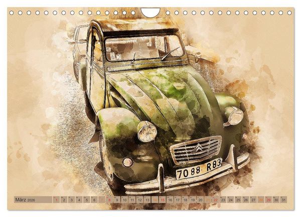 Produktbild: Die Ente, Deux Chevaux, 2CV (Wandkalender 2026 DIN A4 quer), CALVENDO Monatskalender