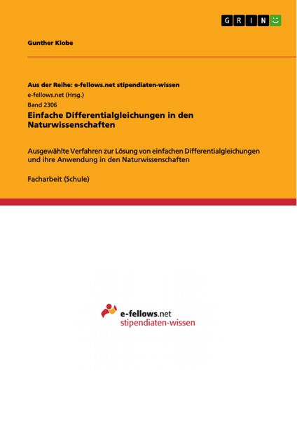 Produktbild: Einfache Differentialgleichungen in den Naturwissenschaften