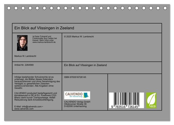 Produktbild: Ein Blick auf Vlissingen in Zeeland (Tischkalender 2026 DIN A5 quer), CALVENDO Monatskalender