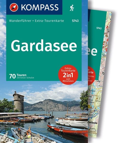 Produktbild: KOMPASS Wanderf&uuml;hrer Gardasee, 70 Touren mit Extra-Tourenkarte