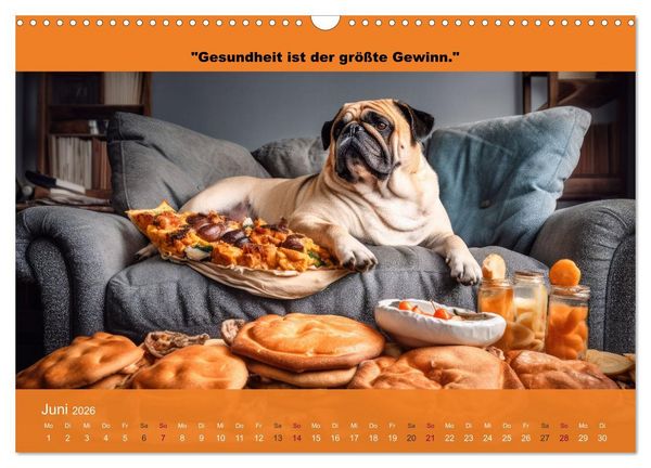 Produktbild: Der tierisch lustige Abnehmkalender (Wandkalender 2026 DIN A3 quer), CALVENDO Monatskalender