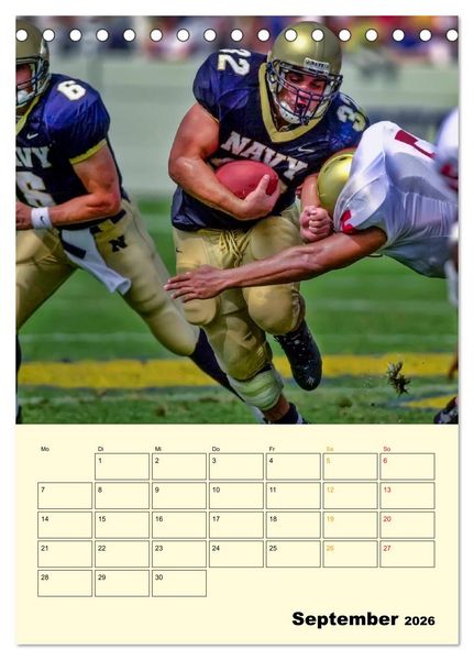 Produktbild: American Football, Team-Arbeit (Tischkalender 2026 DIN A5 hoch), CALVENDO Monatskalender
