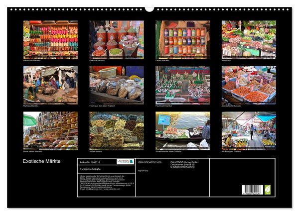 Produktbild: Exotische M&auml;rkte (Wandkalender 2026 DIN A2 quer), CALVENDO Monatskalender