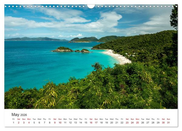 Produktbild: Caribbean beaches and the shades of blue (Wall Calendar 2026 DIN A3 landscape), CALVENDO 12 Month Wall Calendar