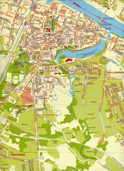 Stadtplan Tilsit / Sowjetsk mit Ragnit/Neman