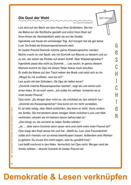 Produktbild: Lesetandems Demokratie 3./4. Klasse