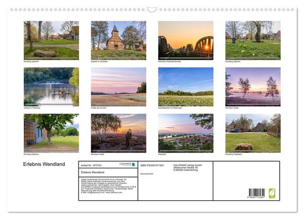 Produktbild: Erlebnis Wendland (Wandkalender 2026 DIN A2 quer), CALVENDO Monatskalender