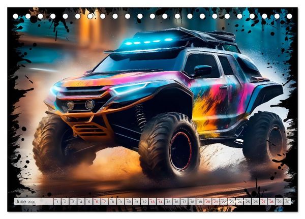 Produktbild: OFF-ROAD CARS Amazing AI-generated vehicles (Desk Calendar 2026 DIN A5 landscape), CALVENDO 12 Month DeskCalendar