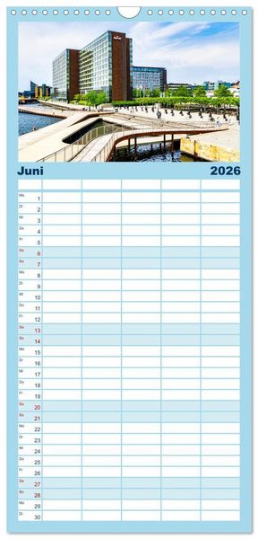 Produktbild: Familienplaner 2026 - Kopenhagen - Die wundervolle Hafenstadt mit 5 Spalten (Wandkalender, 21 x 45 cm) CALVENDO