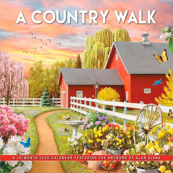 Produktbild: A Country Walk 2026 12 X 24 Inch (Hanging) Monthly Square Wall Calendar Featuring the Artwork of Alan Giana Plastic-Free