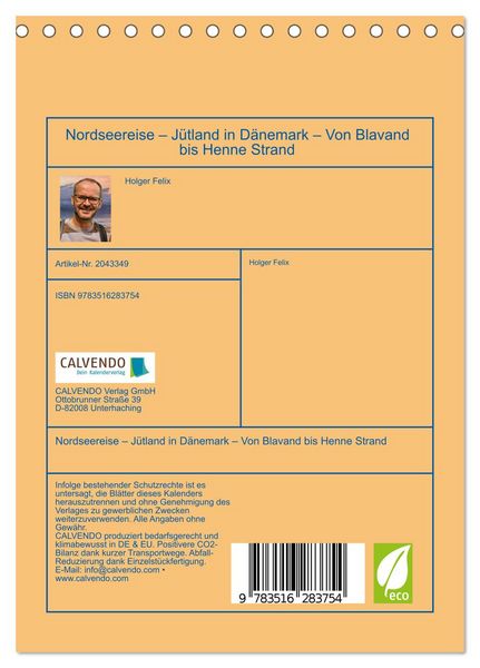 Produktbild: Nordseereise &ndash; J&uuml;tland in D&auml;nemark &ndash; Von Blavand bis Henne Strand (Tischkalender 2026 DIN A5 hoch), CALVENDO Monatskalender