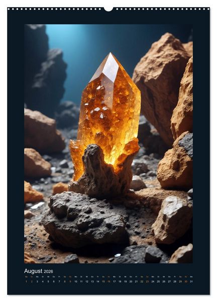 Produktbild: Fantastische Mineralien - Geheimnisvolle Sch&auml;tze (hochwertiger Premium Wandkalender 2026 DIN A2 hoch), Kunstdruck in Hochglanz
