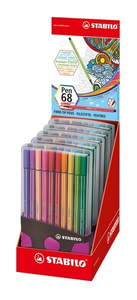Produktbild: STABILO Premium-Filzstift -   Pen 68 Colorparade - 20er Tischset in anthrazit/pink - mit 20 verschiedenen Farben