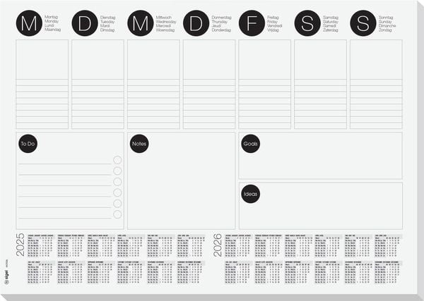 Sigel HO506 Schreibunterlage 2-Jahreskalender Schwarz, Weiß (B x H) 420 mm x 297 mm