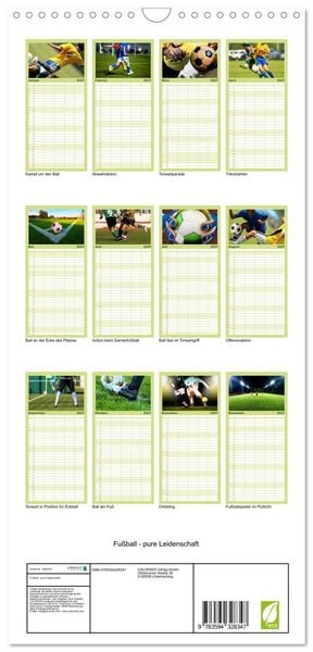 Produktbild: Familienplaner 2027 - Fu&szlig;ball - pure Leidenschaft mit 5 Spalten (Wandkalender, 21 x 45 cm) CALVENDO