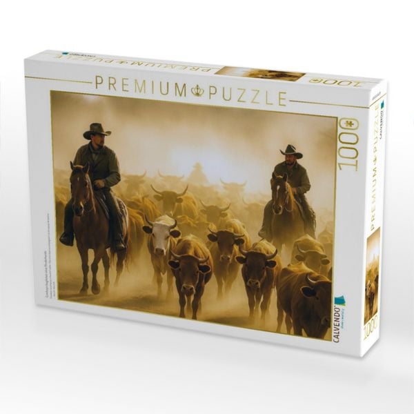 Produktbild: CALVENDO Puzzle Cowboys begleiten eine Rinderherde | 1000 Teile Lege-Gr&ouml;&szlig;e 64x48cm Foto-Puzzle f&uuml;r gl&uuml;ckliche Stunden