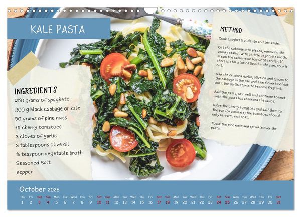 Produktbild: indulge plant-based - irresistibly delicious, vegan recipes for the year (Wall Calendar 2026 DIN A3 landscape), CALVENDO 12 Month Wall Calendar