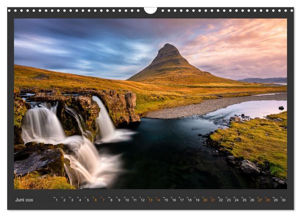 Produktbild: Island - Die sch&ouml;nsten Wasserf&auml;lle (Wandkalender 2026 DIN A3 quer), CALVENDO Monatskalender