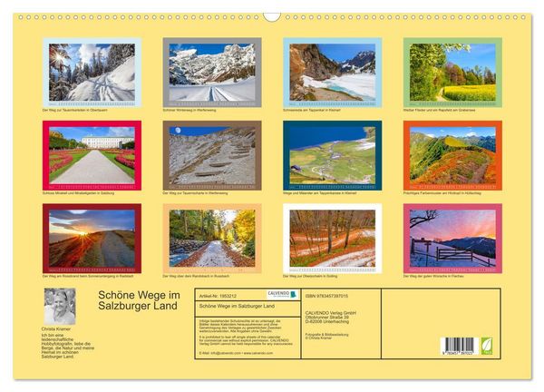 Produktbild: Sch&ouml;ne Wege im Salzburger Land (Wandkalender 2026 DIN A2 quer), CALVENDO Monatskalender